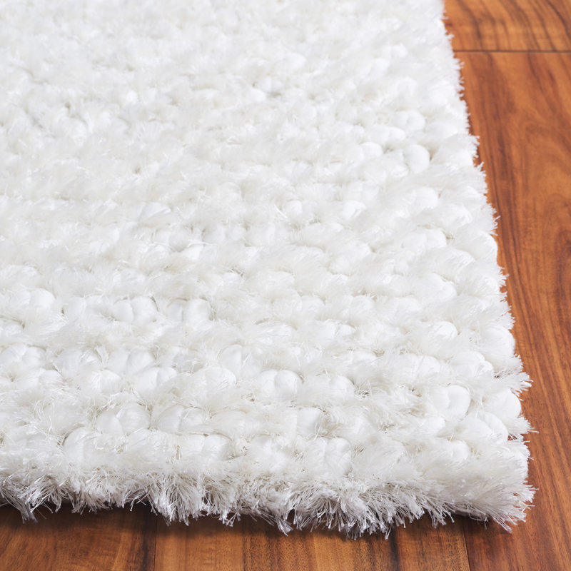 Tapis blanc neige tissé à plat à la main Altus, Rectangle 8 pi x 10 pi