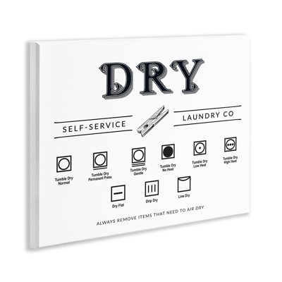 Dry Cycle Instructions Chart Wall Plaque, design by Lettered and Lined