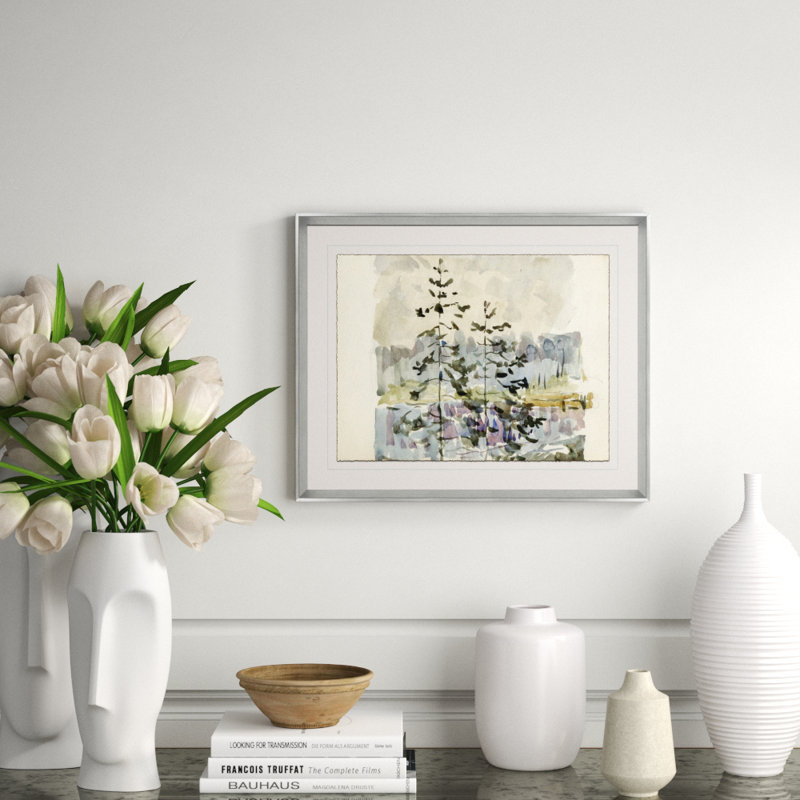 Giclee Print, Silver, 17.5" H x 21.5" W x 1.25" D, Beige
