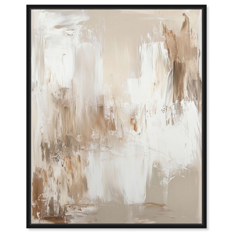 Latte Layers I, toile par Art Remedy, H 21 po x l 17 po, Cadre flottant, Noir