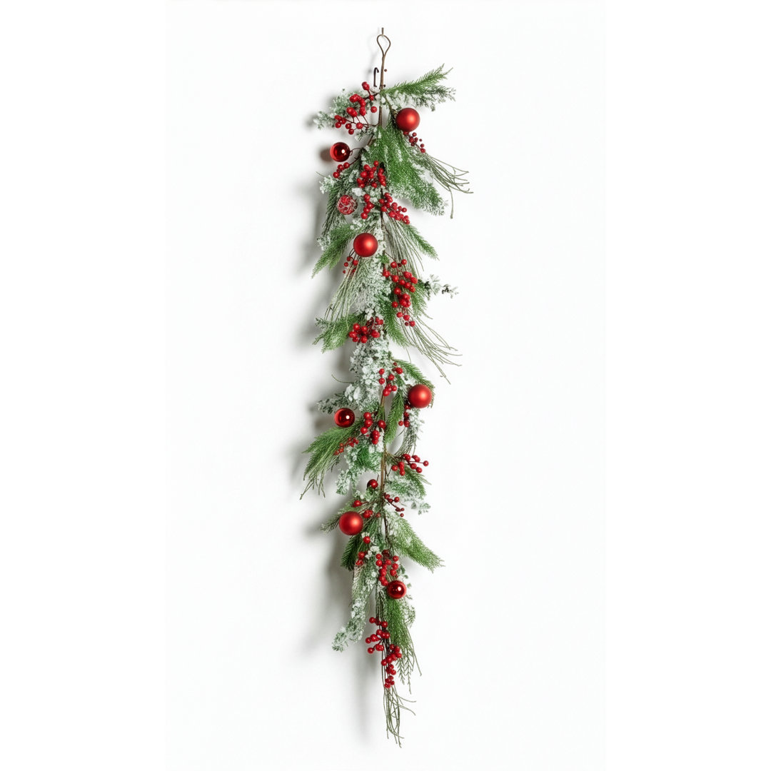 180cm Christmas Ornament - Cypress Pine Garland, Artificial Evergreen Front Door Decoration for Christmas, Doorway, Staircases & Festive Winter Style