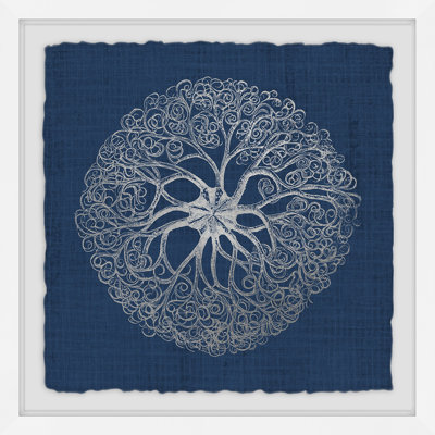 « sea anemone on indigo vi », reproduction d’impression encadrée