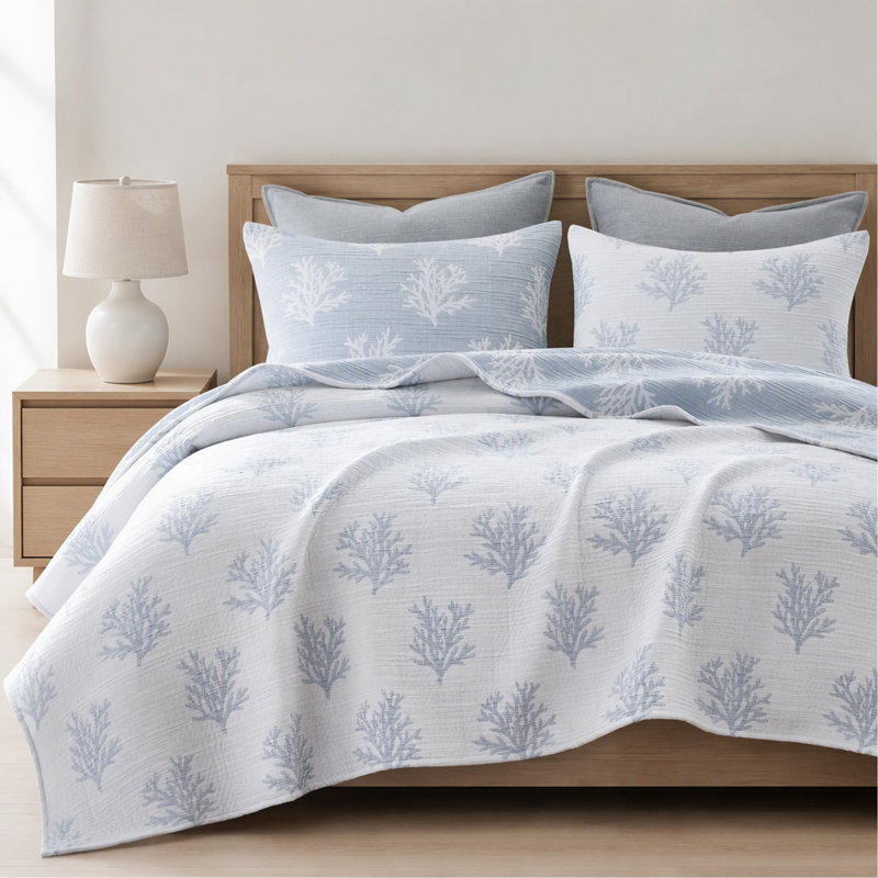 3-Piece King/Cal King Quilt Mini Set,Blue