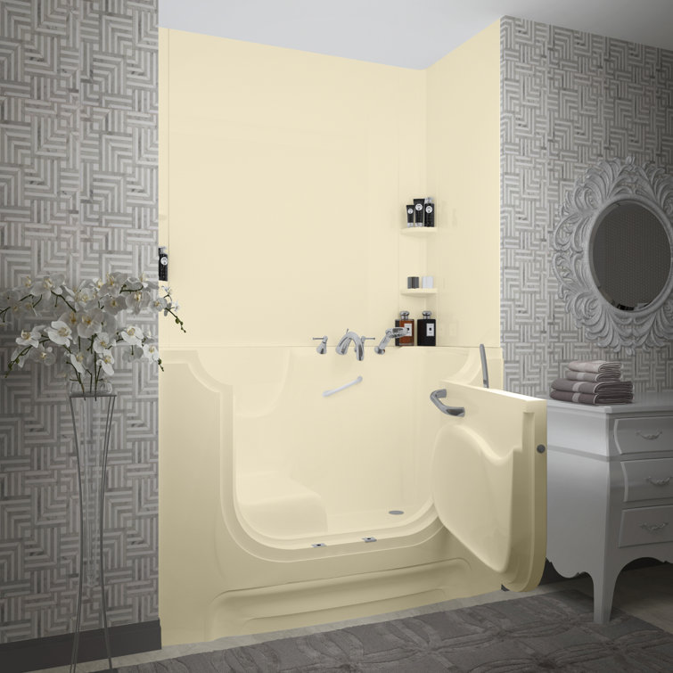 HandiTub 60'' x 30'' Walk-in Soaking Fiberglass Bathtub with Faucet