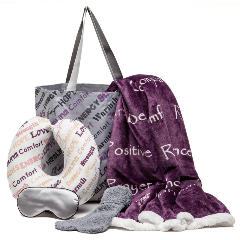 Aubergine Fleece and Sherpa Comfort Gift Set
