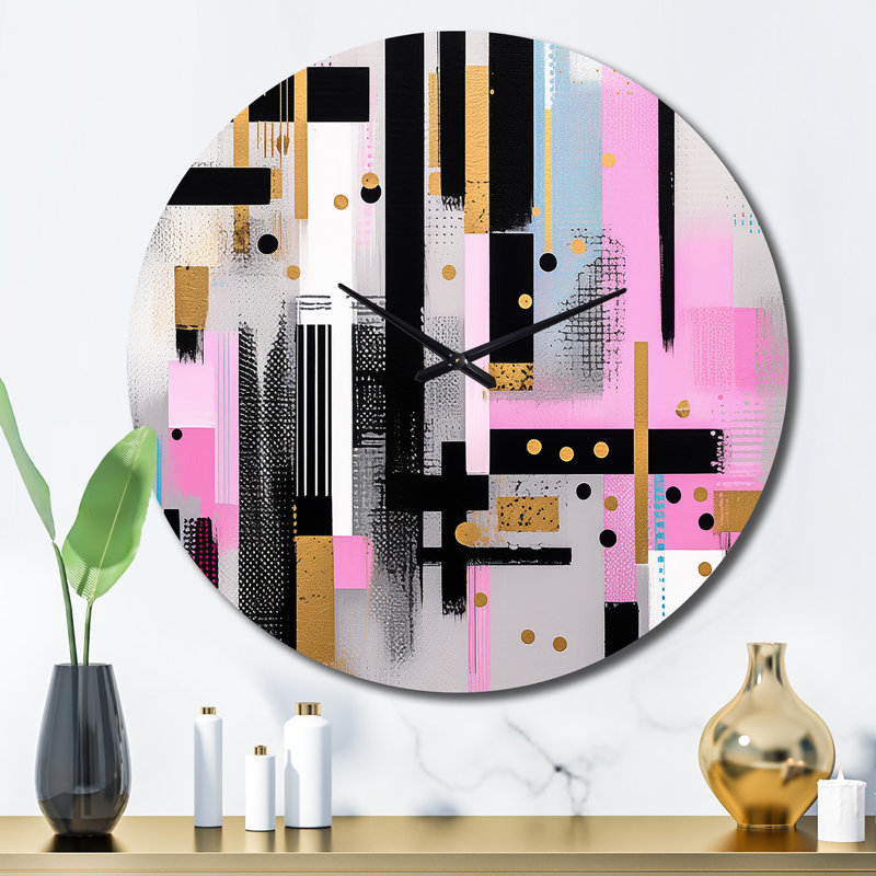 Horloge murale rose, Grand