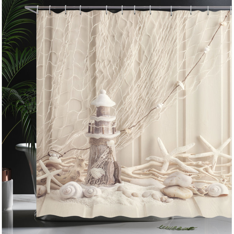 Fishing Net Shower Curtain Set + Hooks East Urban Home Size: 70 H x 69 W