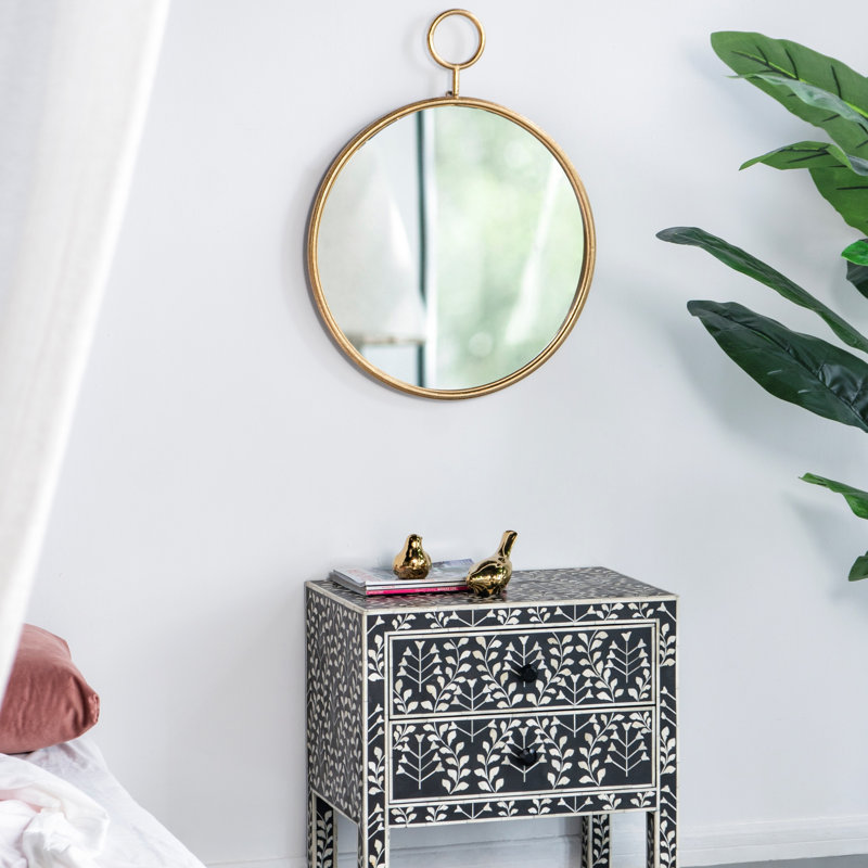 26" X 32" Circle Wall Mirror With Gold Metal Frame, Accent Mirror For Living Room, Entryway, Office