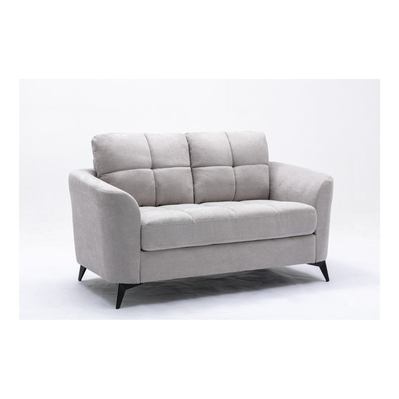 Canapé en tissu tissé 79 po Callie, Gris clair