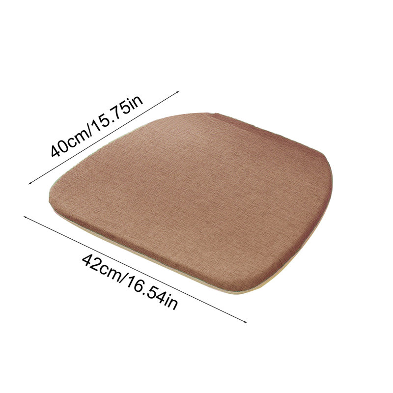 Summer Flax And Linen Horseshoe Shaped Chair Cushions Dining Chair Cushions With Straps Non-sliped, Brown