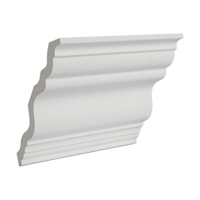 3-15/16 in x 3-15/16 in x 6 in Long Plain Polyurethane Crown Moulding Sample