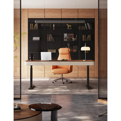 Bureau électrique simple et intelligent en bois massif à hauteur réglable