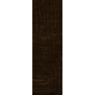 Aelin Geometric Hand Tufted Wool Brown Area Rug