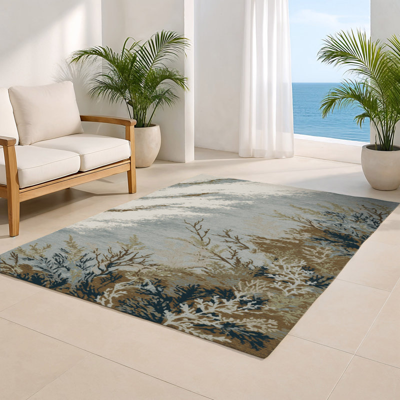 Tapis d'intérieur et d'extérieur brun Nature, Rectangle 5 pi x 7 pi