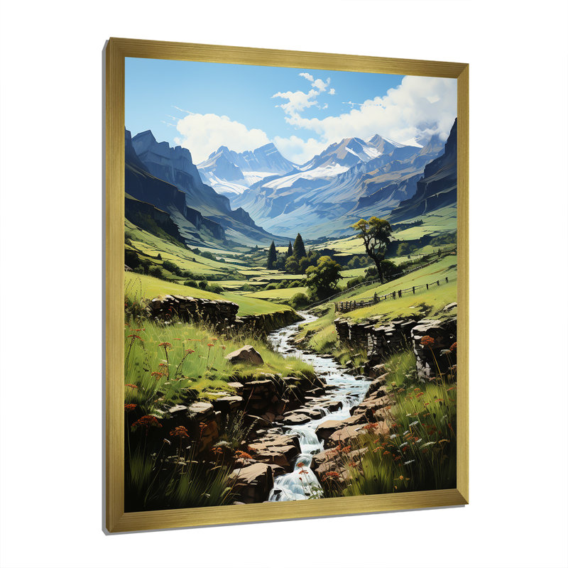 Espagne, vallée d'Ordesa III, impression sur toile, H 32 po x l 24 po x P 1 po, Encadrement doré