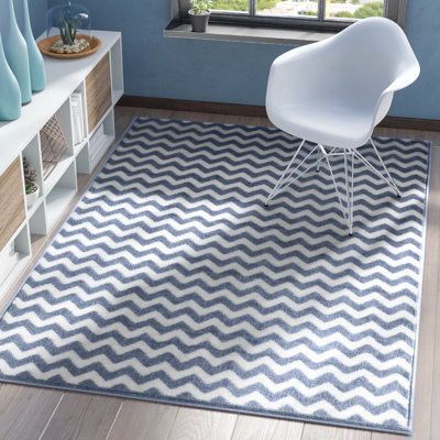 Tapis bleu/blanc light Quesinberry