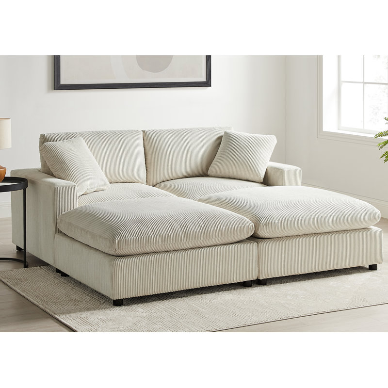 Vinessa Modular Sectional - 4-Piece Chofa, Beige Corduroy