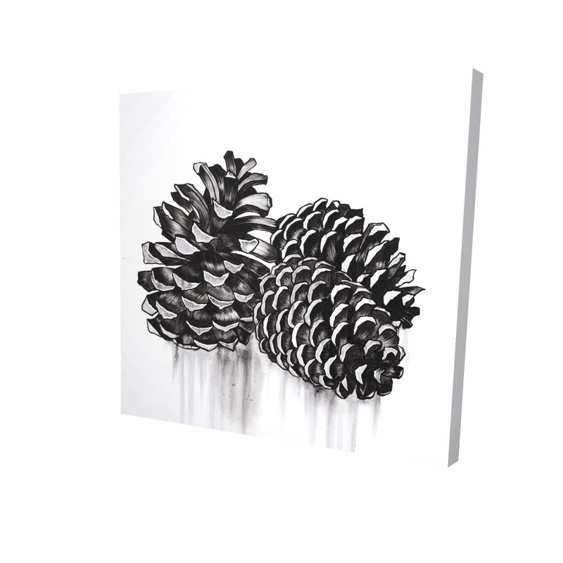 Rustic Still Life Canvas - Three Pine Cones | Bedroom Decor