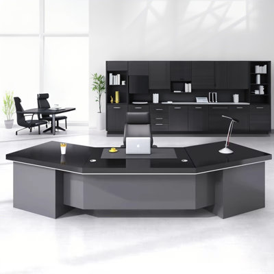 Modern Minimalist Executive Desk with Large Storage Space, Manager  Senior Corporate Staff Office Table