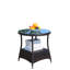 Table basse ronde pour l'extérieur avec 1 table basse en verre trempé transparent (y compris la table basse, sans les chaises)