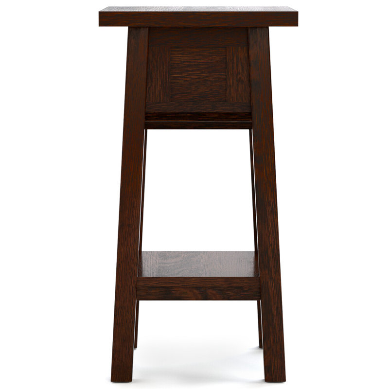 Solid Wood End Table, 24" H x 12.5" W x 12.5" D