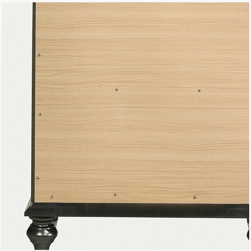 Metallic Grey Nightstand with 2 Drawers