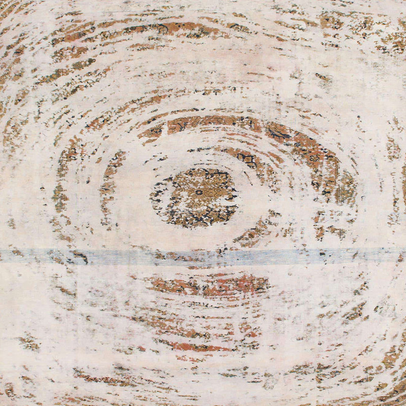 Tapis abstrait multicolore Stonesfield, Carré 3 pi