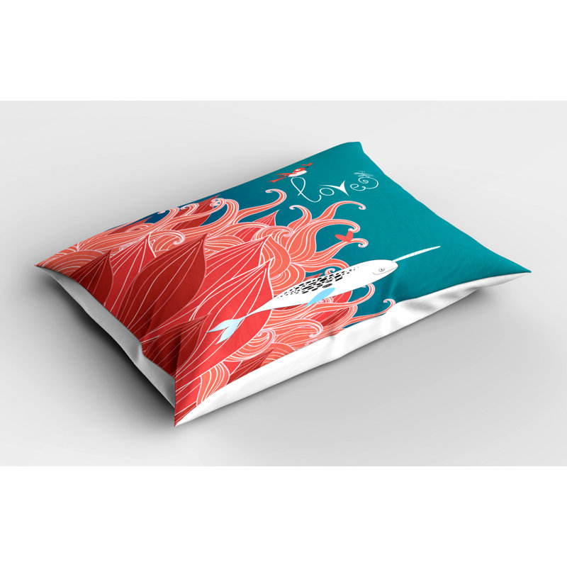 Black/Blue/Orange Polyester Microfiber Piece Sham, Twin