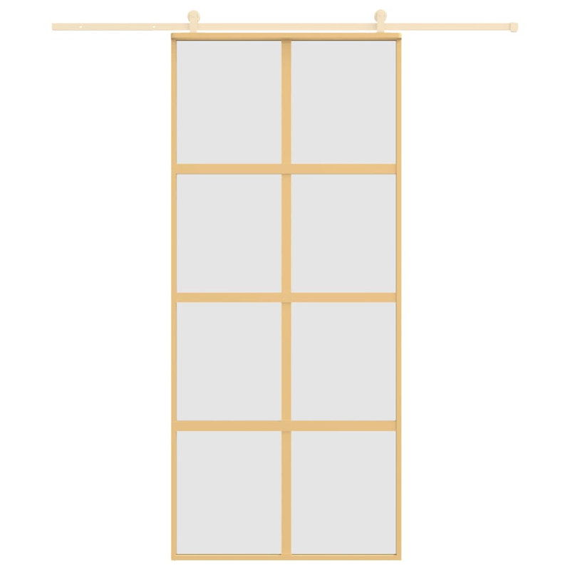 Bucknell Sliding Door, 90cm W x 205cm H, Gold/Light Gray