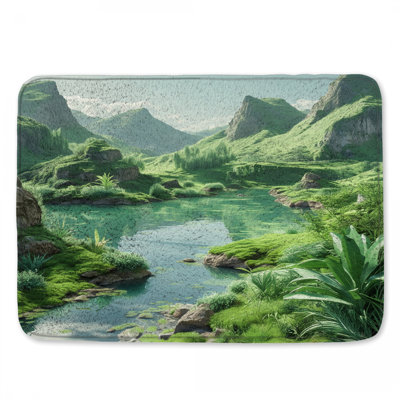 Lush Green Valley Bath Mat