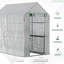6 X 4 X 6ft Walk-in Greenhouse With 2-tier Shelving, Roll-up Zip Door, Pe Cover Garden Grow House For Plants Vegetables, White