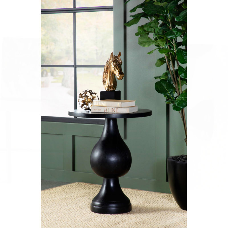 Table d'appoint à piédestal, Noir