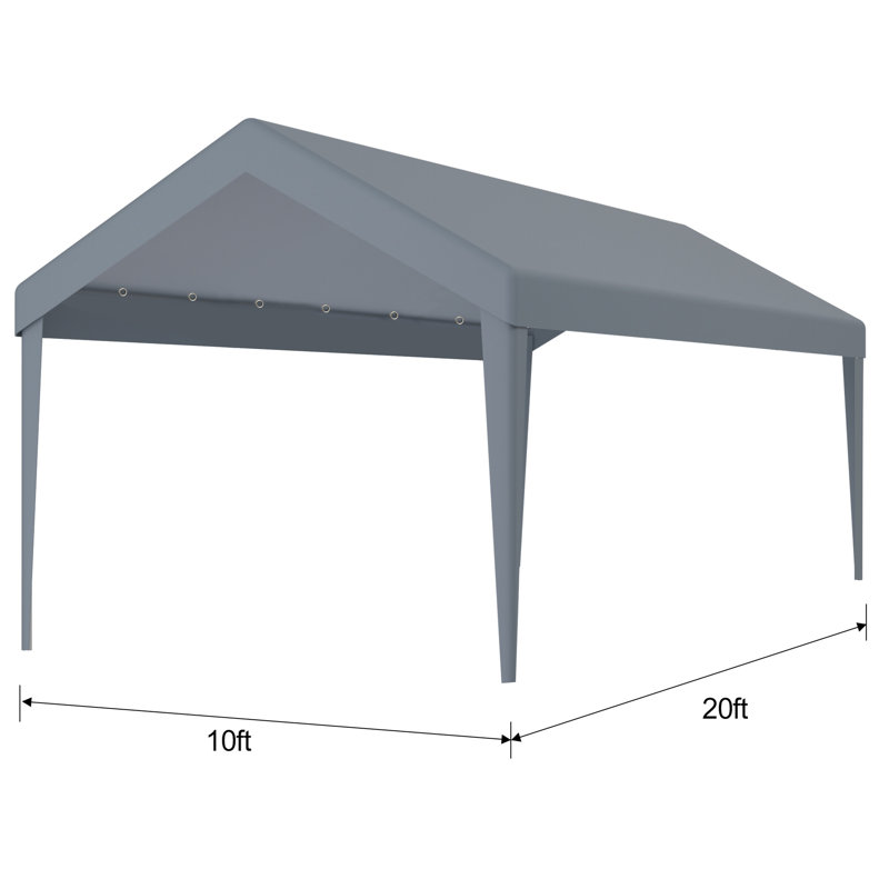 10X20ft Garage Shelter Canopy Alternate Cover, Waterproof And With 72 Elastic Buckles. Grey Polypropylene For Carport. Effortless Setup Storage Choice Carport Replacement Awning, & Protected Shelter.