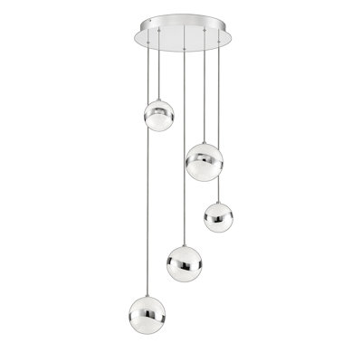 Panneau DEL chromé 5 lumières Galnares