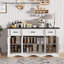 Buffet de 56 po de large à 3 tiroirs, armoire de rangement à 4 portes avec tablettes réglables Farmhouse-1161022517