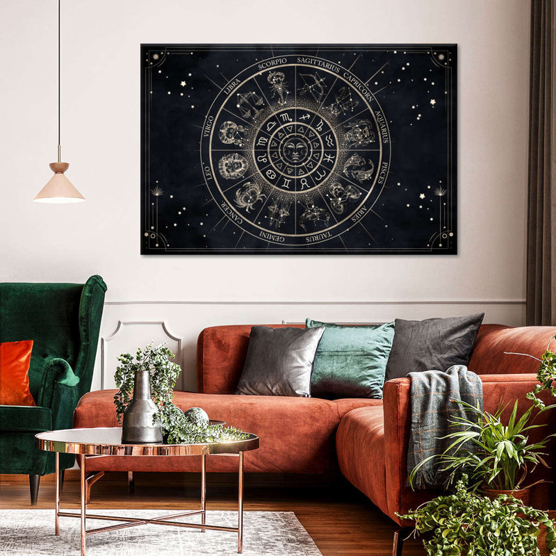 " Zodiac Astrology Chart " by Luna Lyric, 20" H x 30" W x 1.25" D