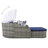 79.9" Outdoor Sunbed With Adjustable Canopy, Double Lounge, PE Rattan Daybed, Wicker And Cushion-841589948-841589950