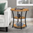 Jalane Tall End Table with 2 USB Ports, 2 Power Outlets, and 3-Tier Storage Shelves-13401340