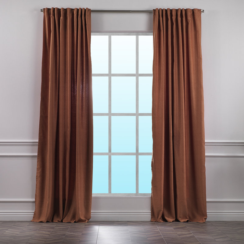 Decorative Room Darkening Curtain Panels, 52" W x 63" L, Brick