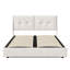 EU Double & King Beige Velvet Upholstered Ottoman Bed, Dual LED Hydraulic Bed Frame With Side Pockets (140/160 X 200cm) -1294911346