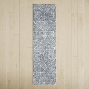 Linsly Handmade Blue/Ivory Rug