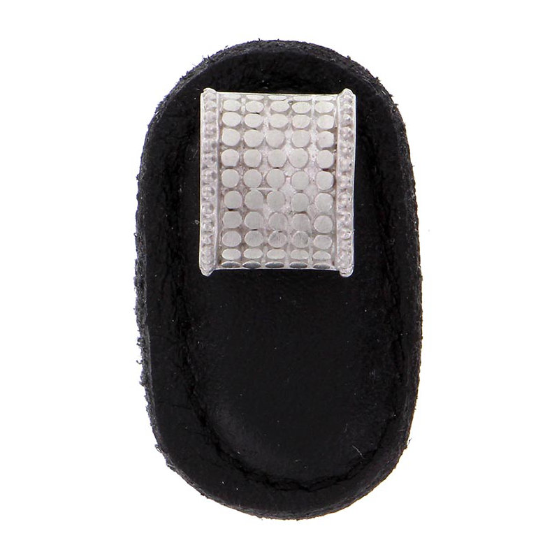 Tiziano Rectangular Knob, Black, Satin Nickel