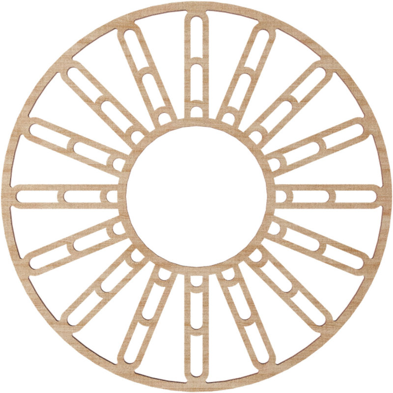 Médaillon de plafond en bois de bouleau Hale de 16 po x P 5 3/4 po x P 3/8 po, Aulne, H 16 po x l 16 po x P 0,38 po