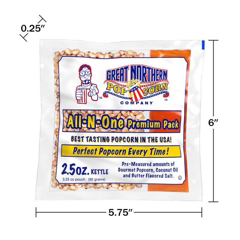  2.5oz Popcorn Machine Popcorn Packets, 24 Case