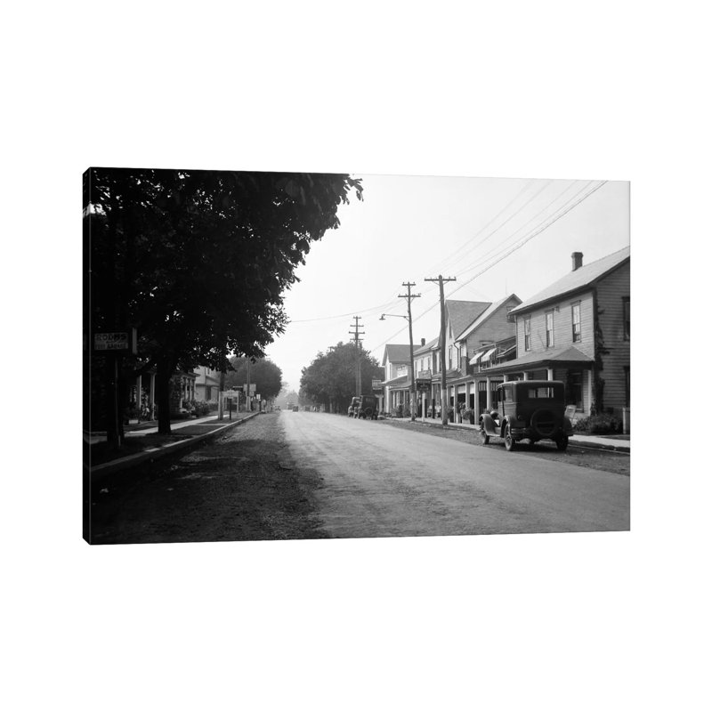 1930s Jennerstown Pennsylvania Looking Down the Main Street of This Small Town 1 Piece Wrapped Canvas Wall Art