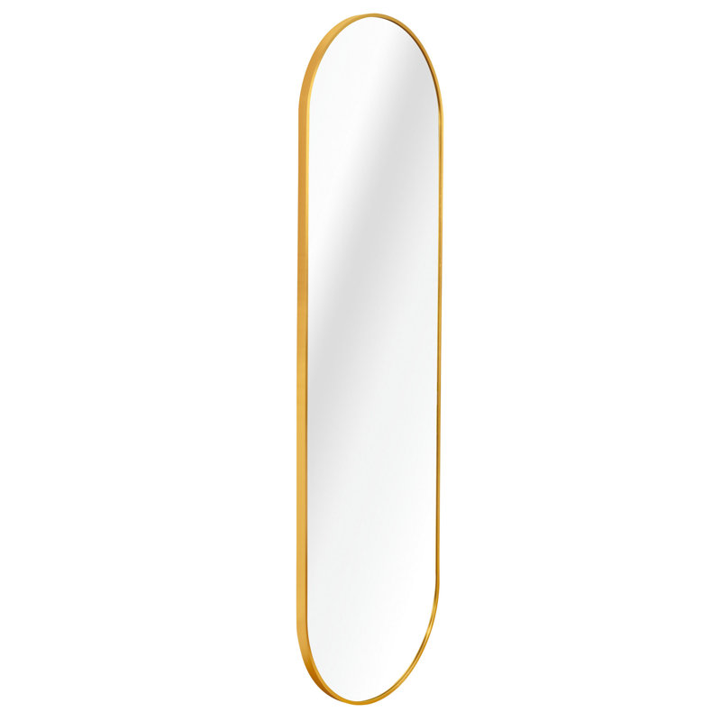 Pill Shaped Full Lenghth Mirror Or Bathroom Mirror, Gold