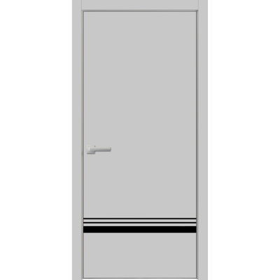 Porte intérieure moderne en bois avec quincaillerie Planum 0012 Gris mat, cadre et moulures pour panneau unique, porte robuste pour salle de bain ou chambre à coucher - 42 po x 96 po