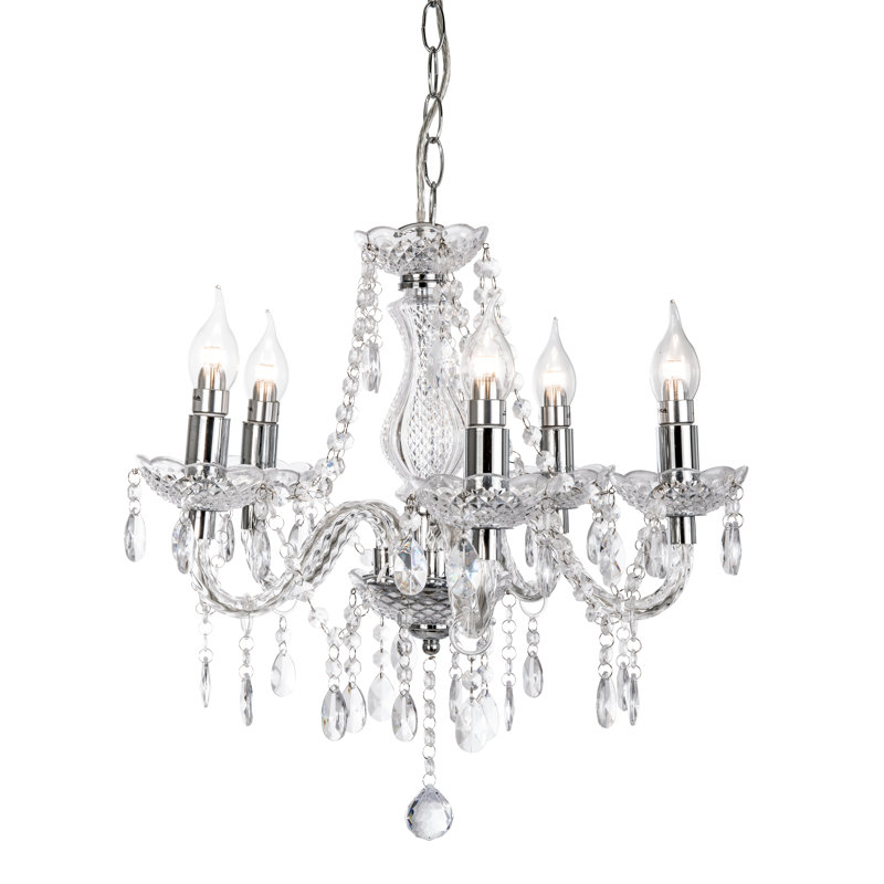 5 - Light Chandelier, Chrome