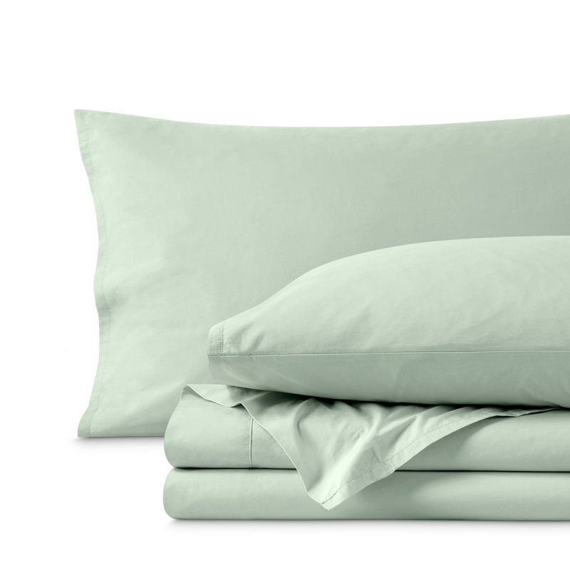 100% Cotton Percale Sheet Set, Willow, Full / Double Sheet Set with 2 Pillowcases