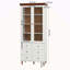 Armoire de rangement blanche en panneau de fibres à densité moyenne blanche, grands armoires de cuisine avec portes en verre et tablettes réglables, armoire de rangement autoportante pour la cuisine, le salon
